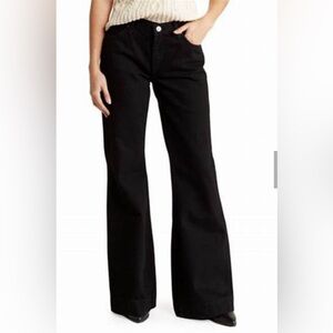 Re/Done | 70s Low Rise Bell Bottom Jeans | Black